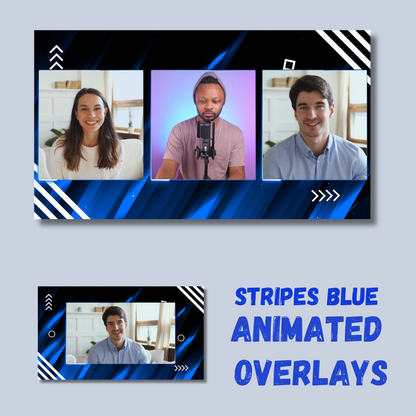 STRIPES BLUE Animated Overlay Pack