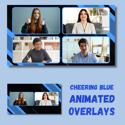 CHEERING BLUE Animated Overlay Pack