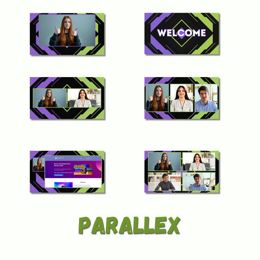 Parallex Overlay Pack for OBS, vMix, StreamYard , Ecamm Live, Evmux etc.